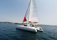 multihull yacht neel 45 hoisting gennaker sail